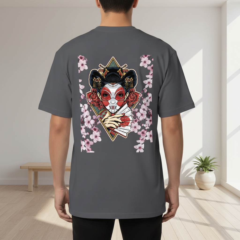 Geisha Geometric Graphic Essential Cotton Unisex T-Shirt