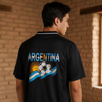 Unisex V-Neck Soccer Jersey featuring Graphic Argentina-inspired Flag Art