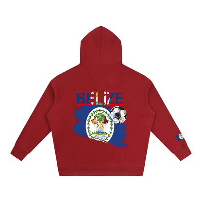 Belize Flag Themed Graphic Unisex Oversize Fleeced Hoodie