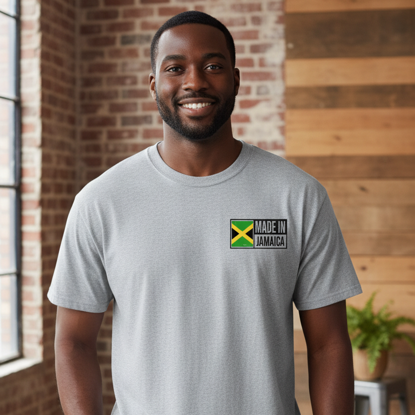 Jamaica Flag Art Themed Graphic Boxy Oversized Unisex T-Shirt