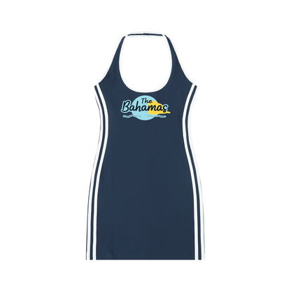Bahamas Flag Themed Women's Binding Tight Halter Dress