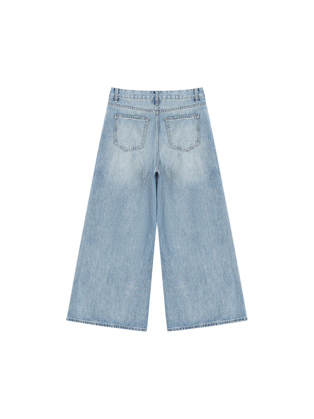 Women’s Vintage-Wash Distressed Wide-Leg Jeans with Animal Print Graphic Art ODMPOD
