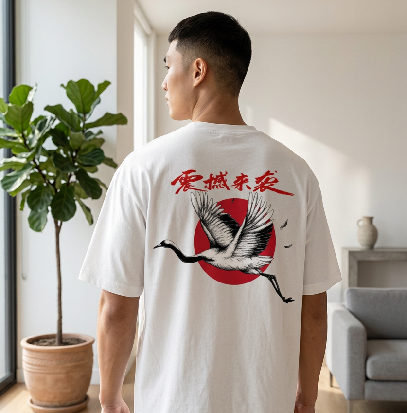 Red-Crowned Craned Graphic Unisex Seamless Unisex T-Shirt