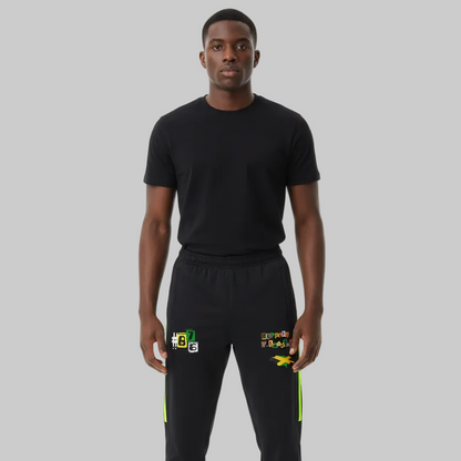 Jamaican Flag Themed Unisex Side Stripe Running Pants