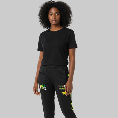 Jamaican Flag Themed Unisex Side Stripe Running Pants