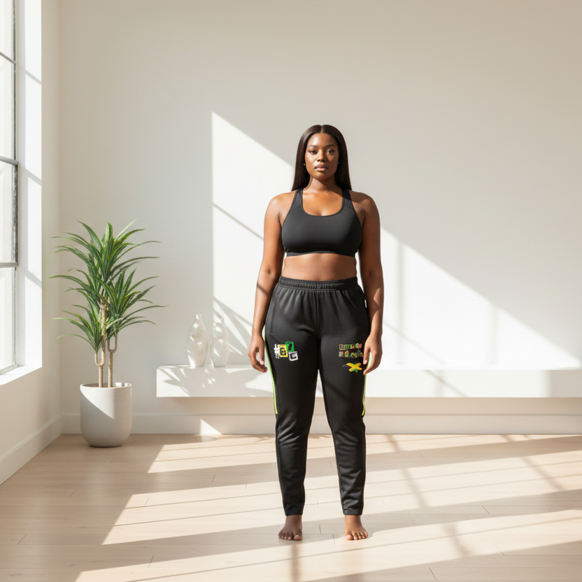 Jamaican Flag Themed Unisex Side Stripe Running Pants