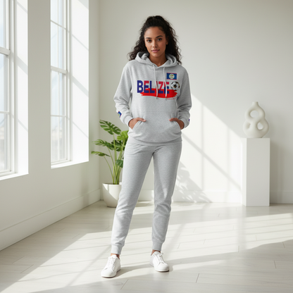 Belize Flag Themed Graphic Oversize Fleeced Unisex  Hoodie