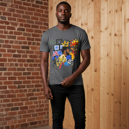 Graffiti Black King Graphic Essential Cotton T-Shirt