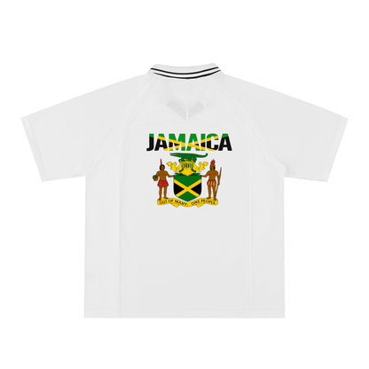 Jamaican Flag Themed Graphic V-Neck Soccer Jersey