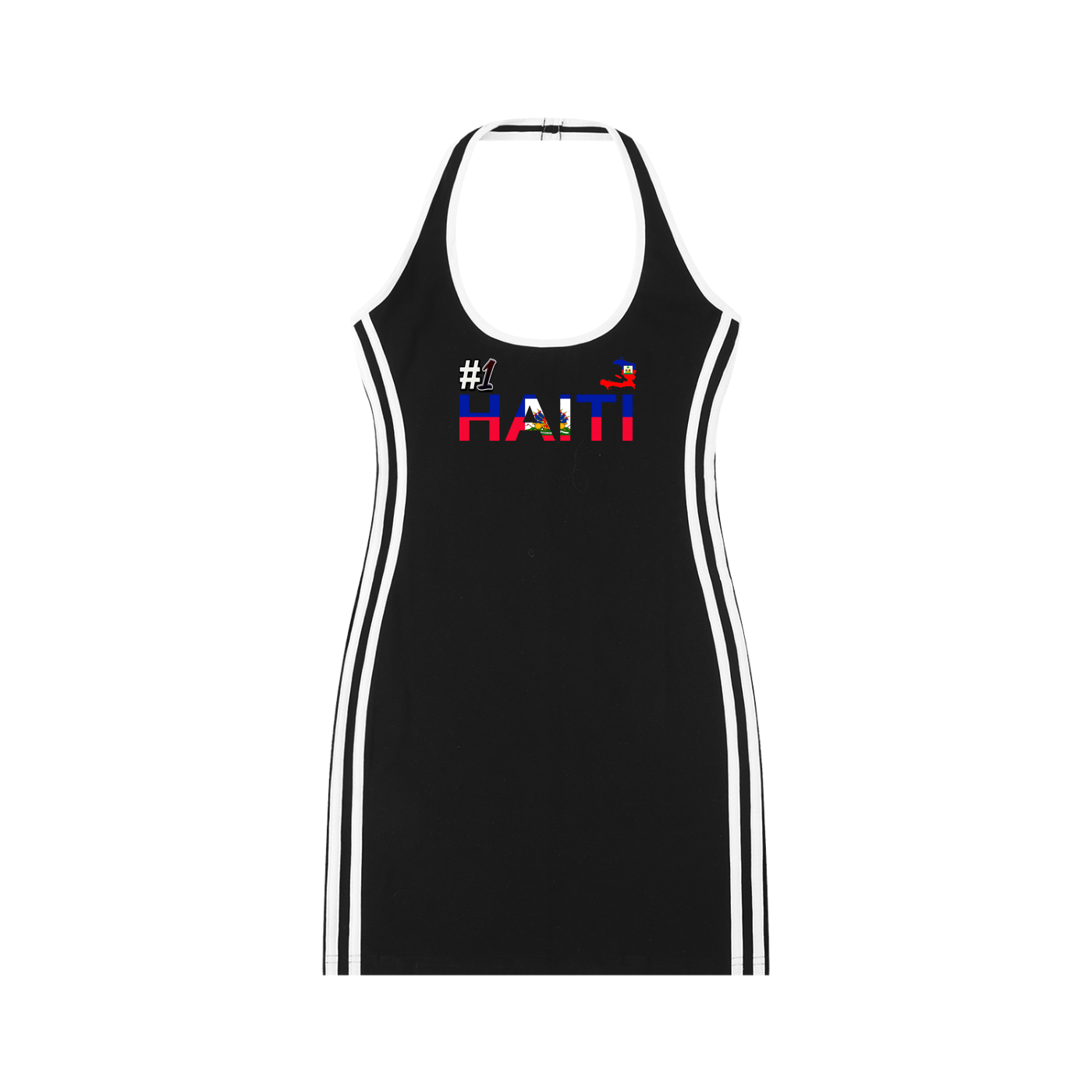 Haiti Flag Art Women's Binding Tight Halter Dress