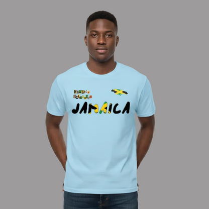 Jamaica Flag Themed Graphic Vintage Wash Cotton Unisex T-Shirt