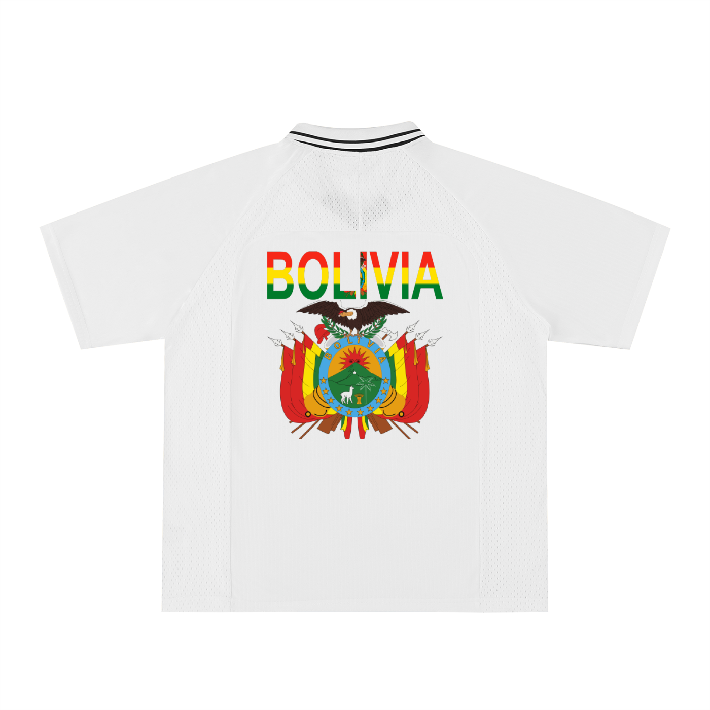 Bolivia Flag Themed Unisex Striped V-Neck Soccer Jersey