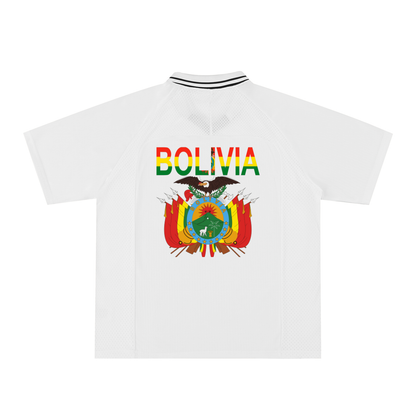 Bolivia Flag Themed Unisex Striped V-Neck Soccer Jersey