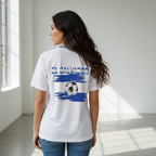 El Salvador Flag Themed Striped V-Neck Soccer Unisex Jersey ODMPOD