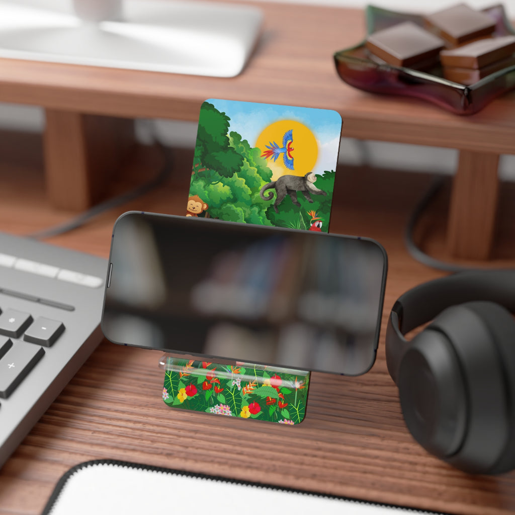 Jungle Friends Phone Stand — Tropical Wildlife Smartphone Display Printify