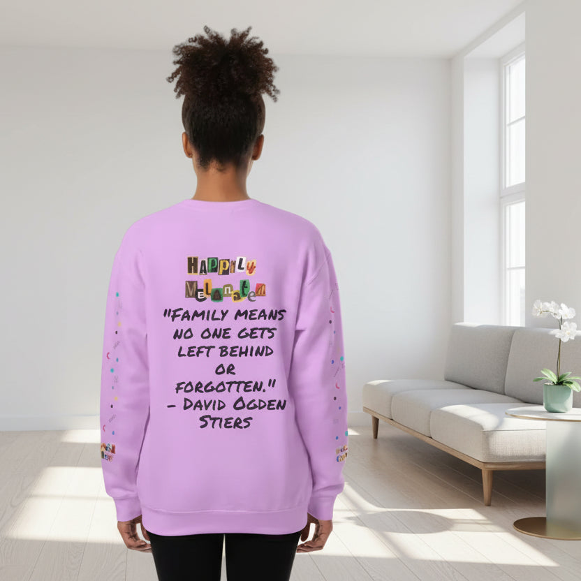Bold Ethnic Unisex Light Weight Crewneck, Hand-drawn Tribal Family Doodle Design Printify