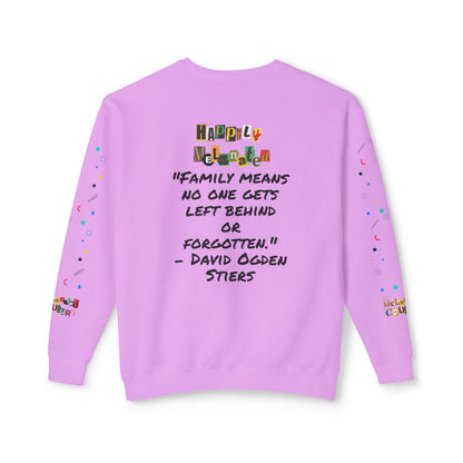 Bold Ethnic Unisex Light Weight Crewneck, Hand-drawn Tribal Family Doodle Design