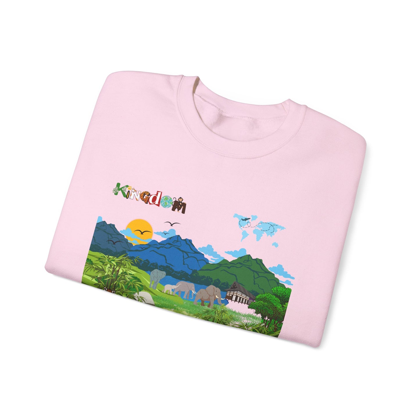 Panda Kingdom Crewneck Sweatshirt — Scenic Bamboo Forest Graphic