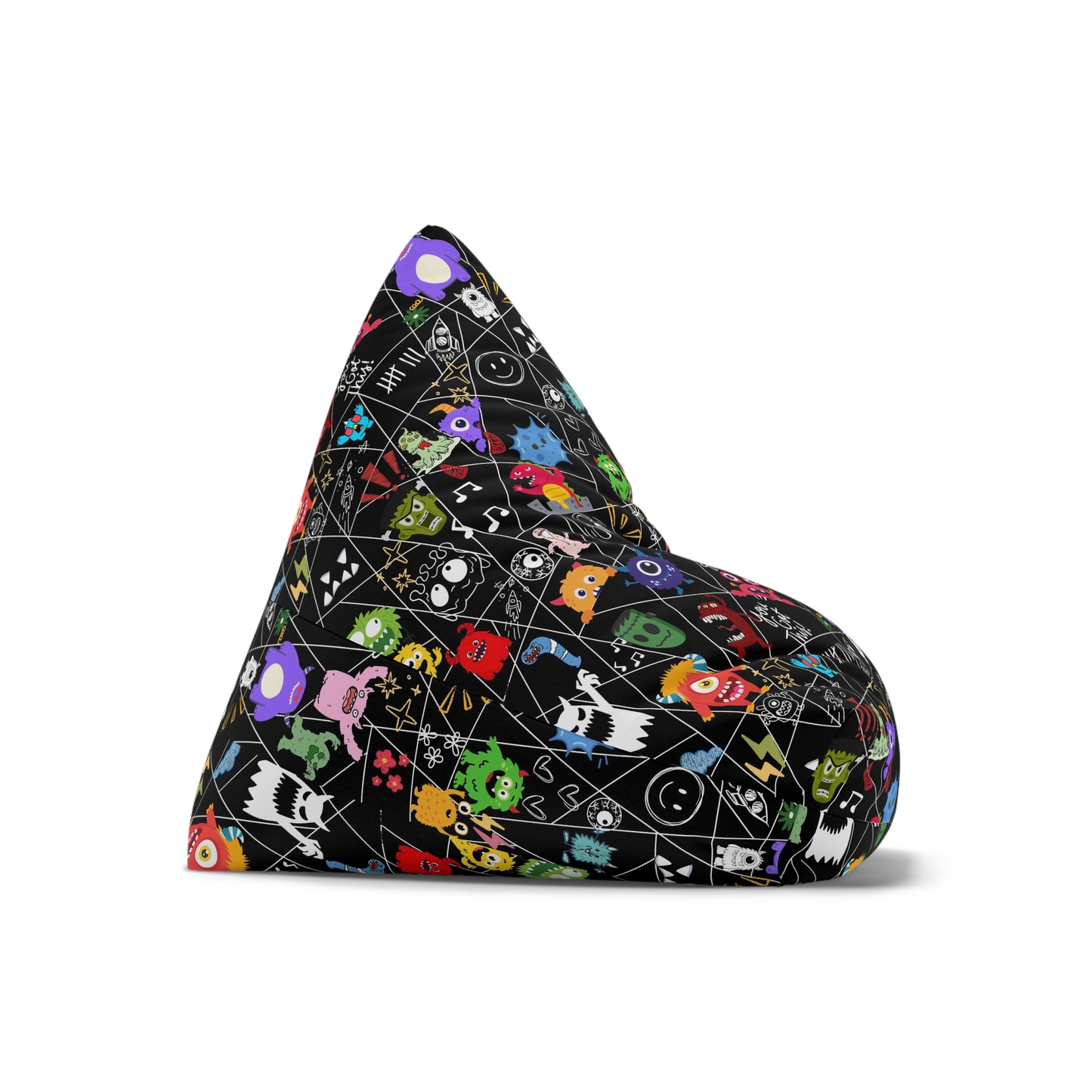 Colorful Monster Bean Bag Chair Cover, Cozy Home Decor, Fun Playroom Accessory