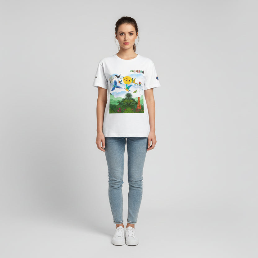 Tropical Birds Unisex Tee, Jungle Animals Graphic Shirt, Nature Inspired T-Shirt Printify