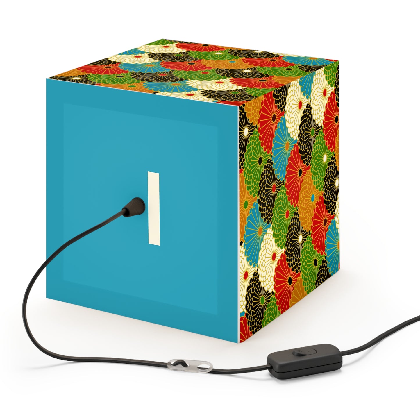Japanese Fan Pattern Light Cube Lamp – Colorful Retro Geometric Table & Night Light