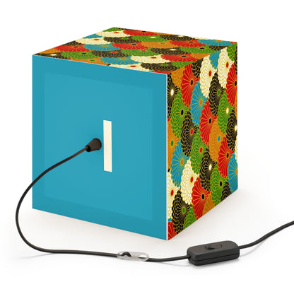 Japanese Fan Pattern Light Cube Lamp – Colorful Retro Geometric Table & Night Light