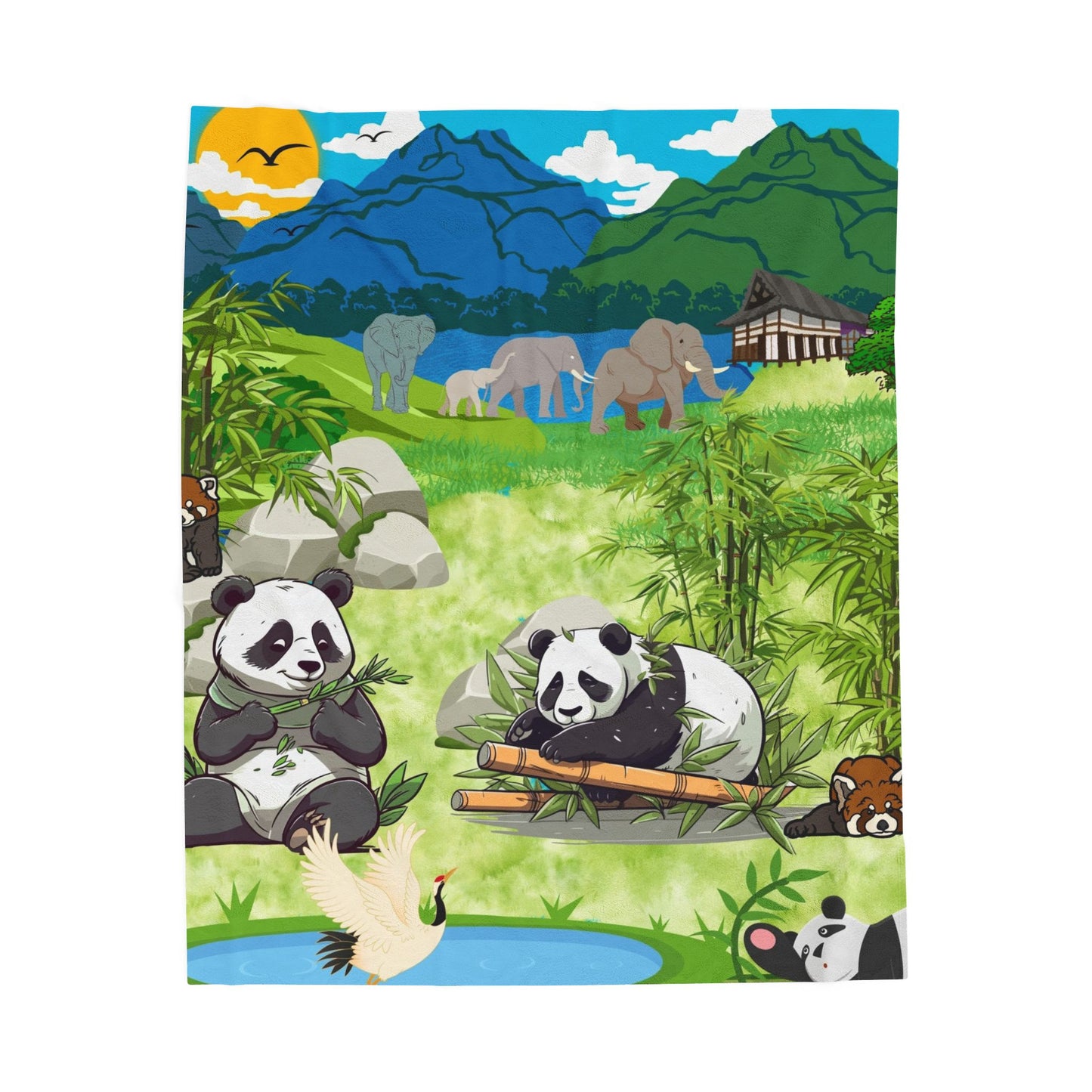 Cozy Panda Plush Blanket, Ideal for Kids' Rooms, Nursery Decor, Animal Lovers Gift