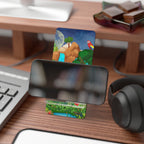Tropical Waterfall Phone Stand — Colorful Parrot & Jungle Mobile Display Printify