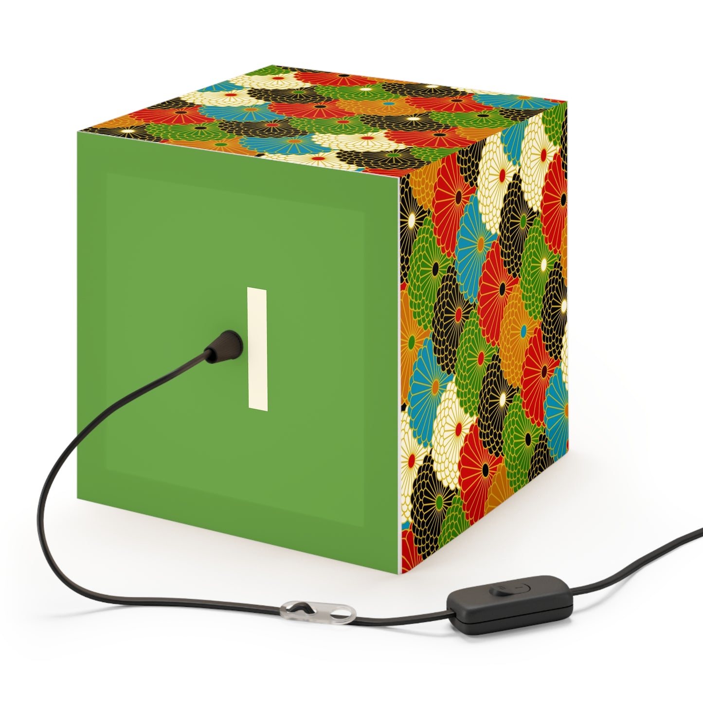 Japanese Fan Pattern Light Cube Lamp — Colorful Scallop Decorative Night Light