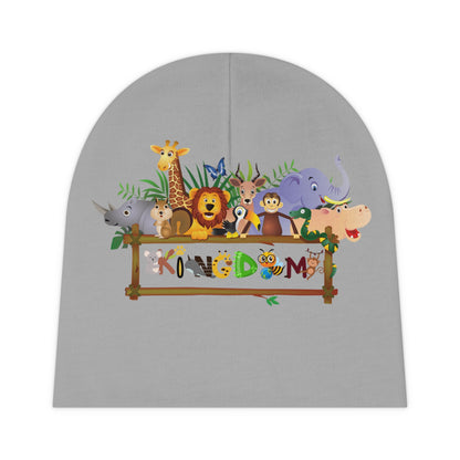 Animal Graphic Baby Beanie, Cute Newborn Hat, Safari Theme Infant Cap, Knit Winter Beanie