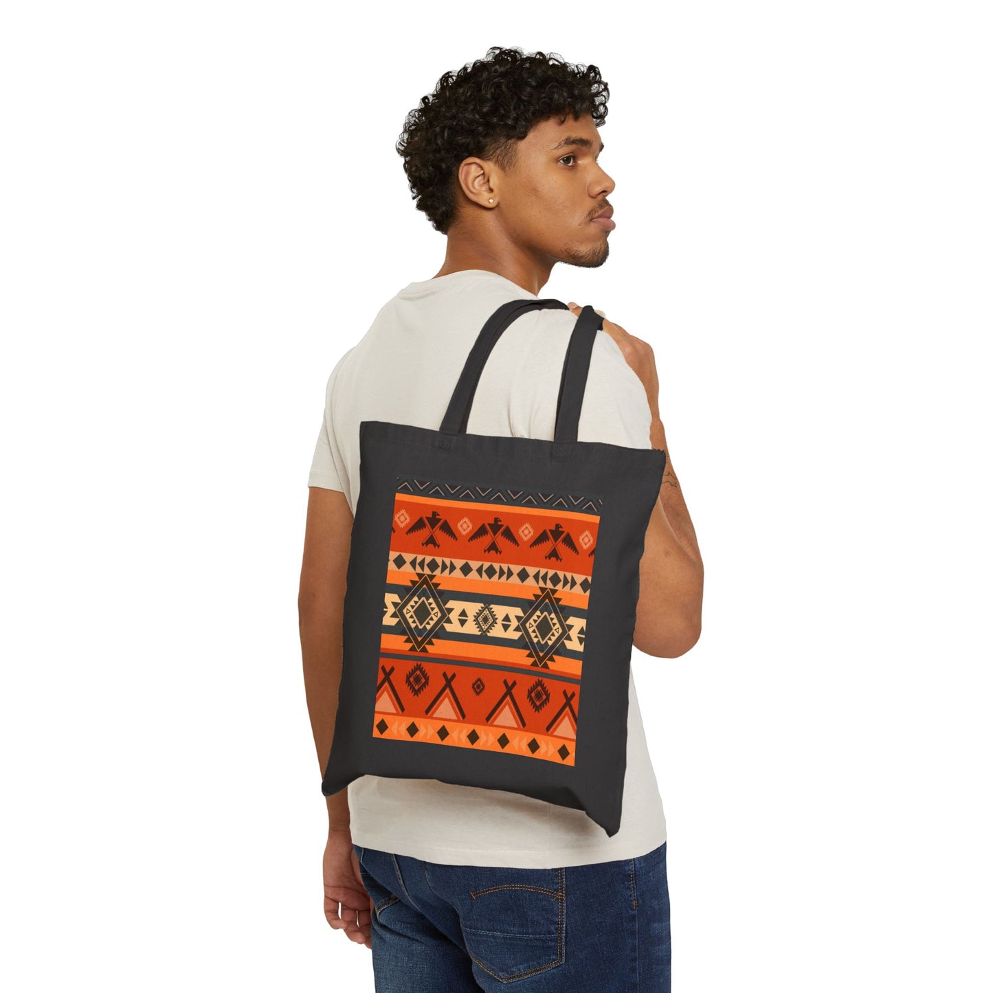 Southwestern Aztec Pattern Cotton Tote Bag