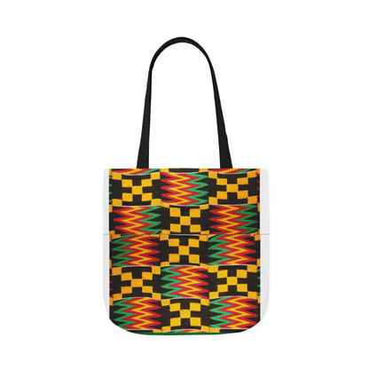 Kente Pattern Canvas Tote Bag — Vibrant African Print Market Tote