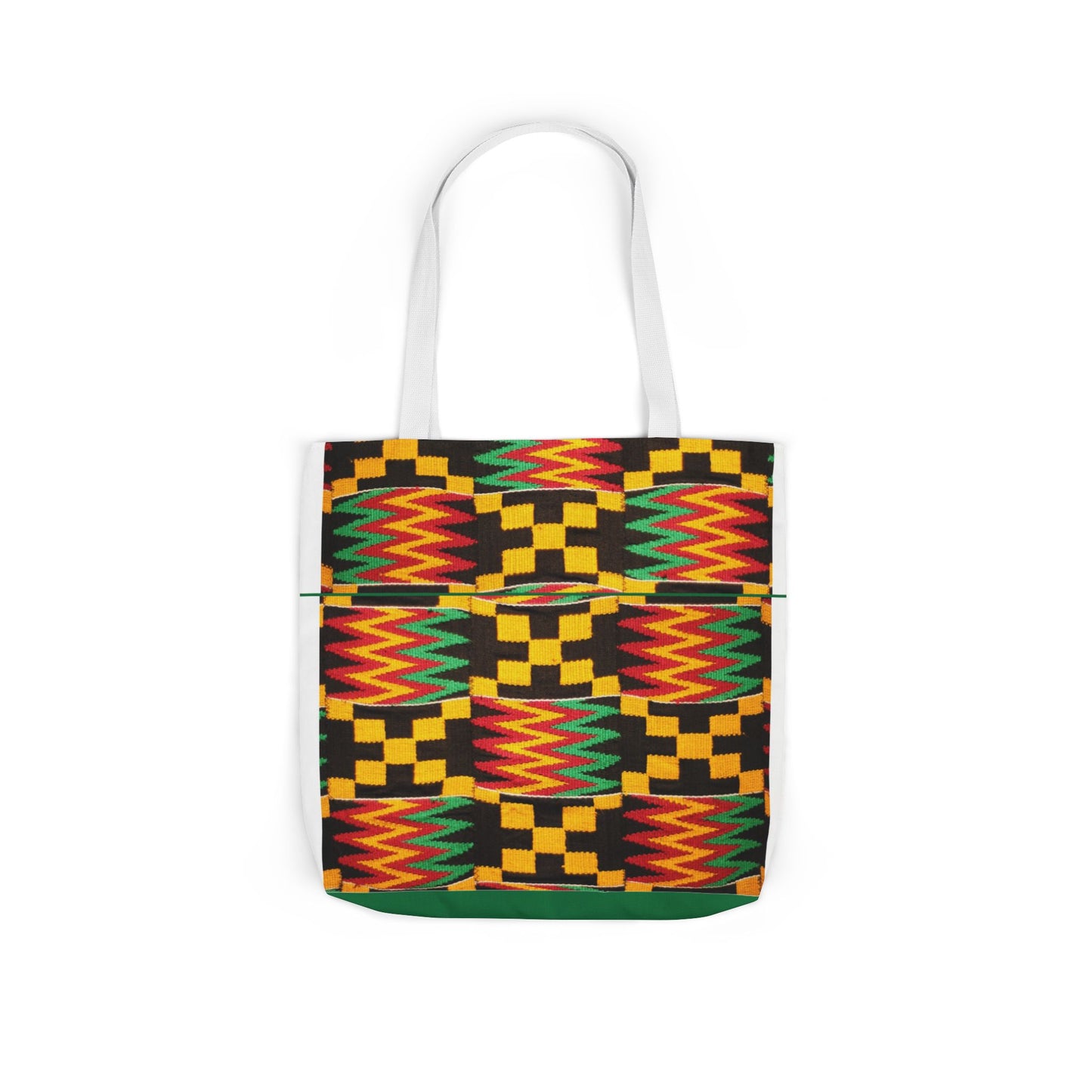 Kente Pattern Canvas Tote Bag — Vibrant African Print Market Tote
