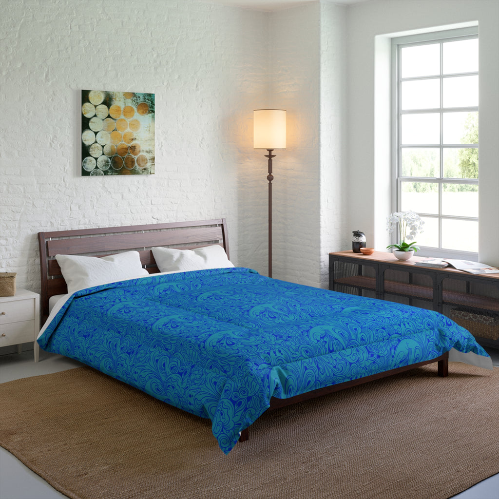 Floral Comforter, Botanical Bedding, Cozy Duvet Cover, Flower Print Quilt, Home Bedroom Decor Printify