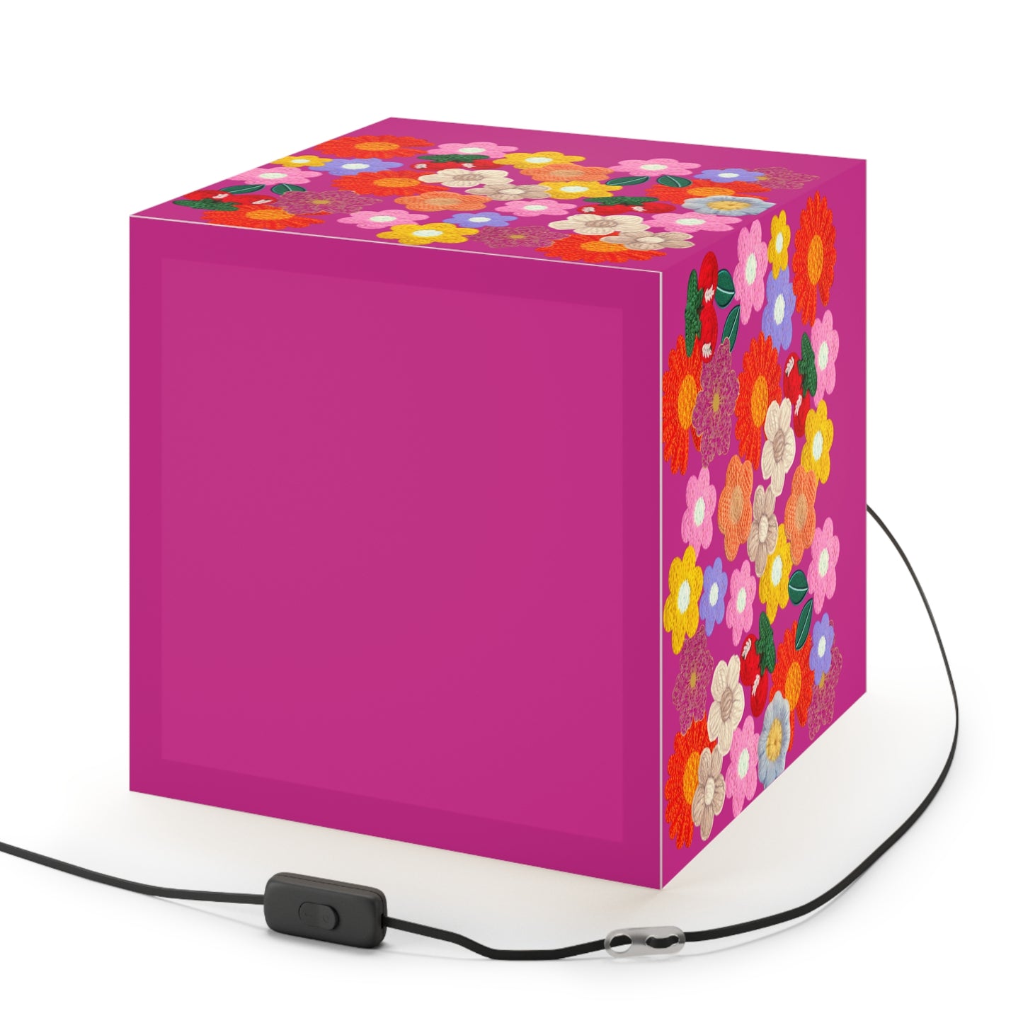 Floral Cube Lamp — Colorful Daisy Light Cube for Bedroom & Nursery