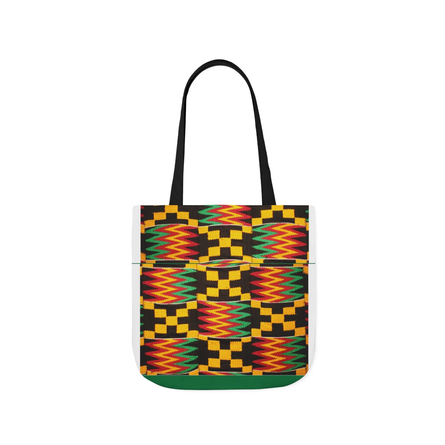 Kente Pattern Canvas Tote Bag — Vibrant African Print Market Tote