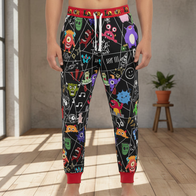 Graphic Monsters Joggers for Men & Women – Unisex Fit, Artistic Cartoon Print Printify