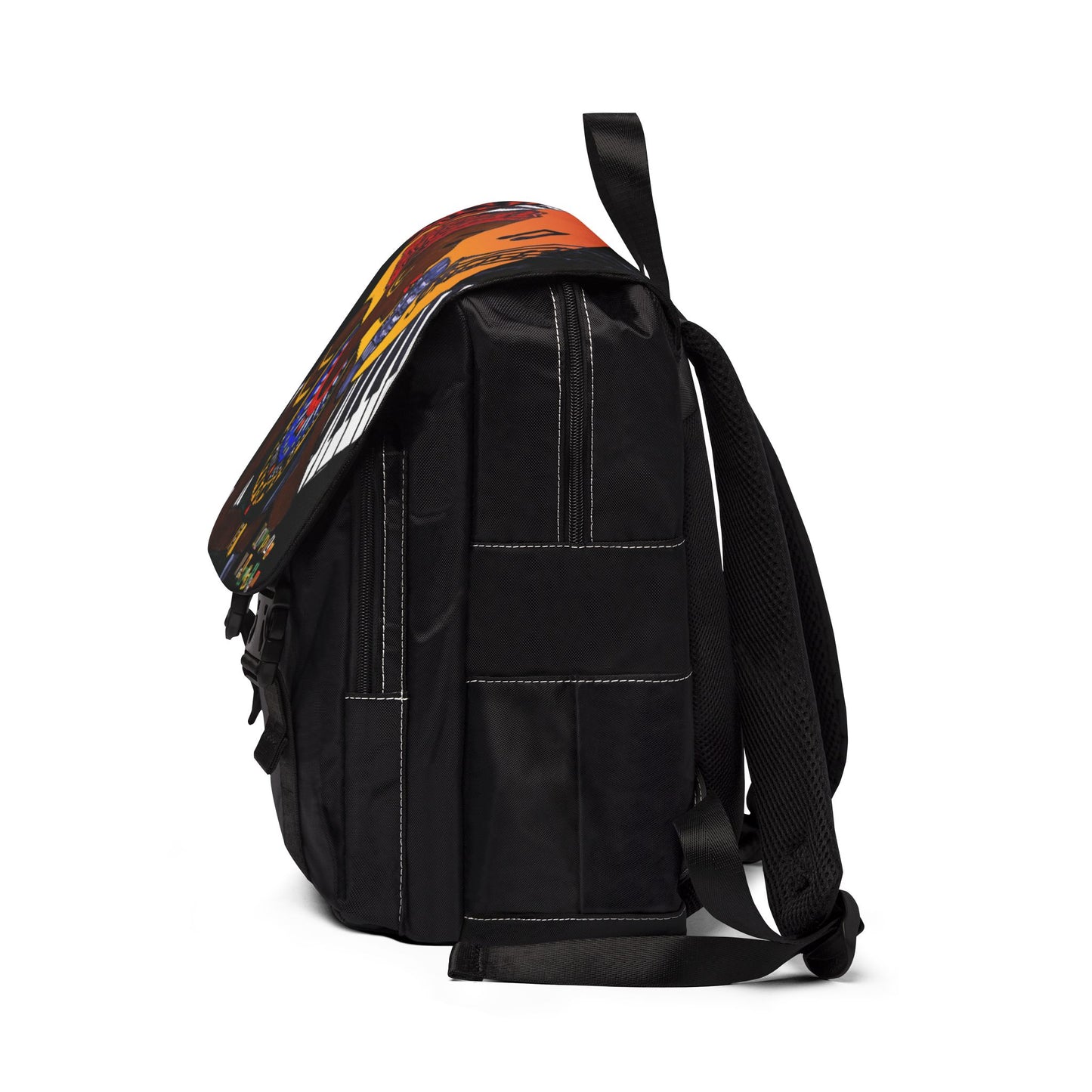 Afro Singer, Ethnic Music-Inspired Unisex Shoulder Backpack - Stylish & Functional