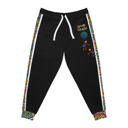 Afro Music Cartoon Art Athletic Joggers, Unisex Sweatpants, African Dance Jogging Pants, Gym Wear