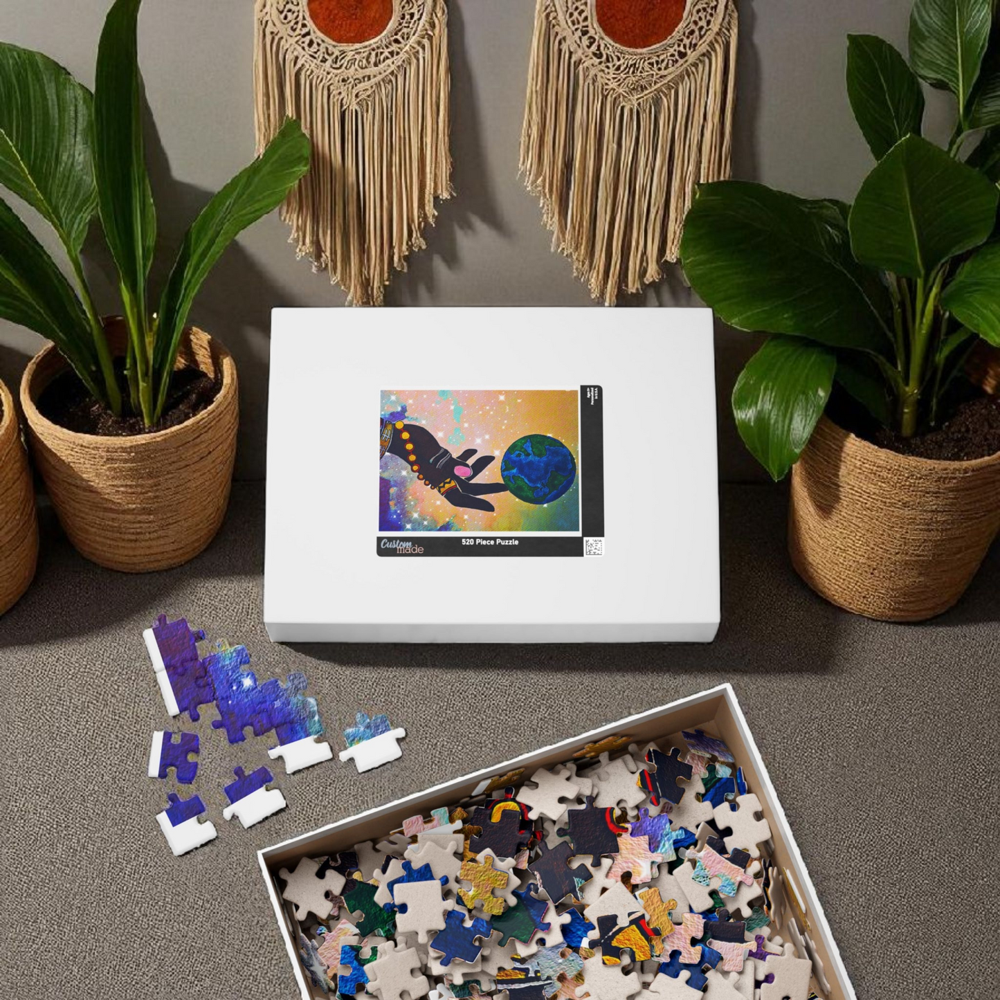 Earth Hand Illustration Puzzle - 110 to 1014 Pieces, Vibrant World Artwork