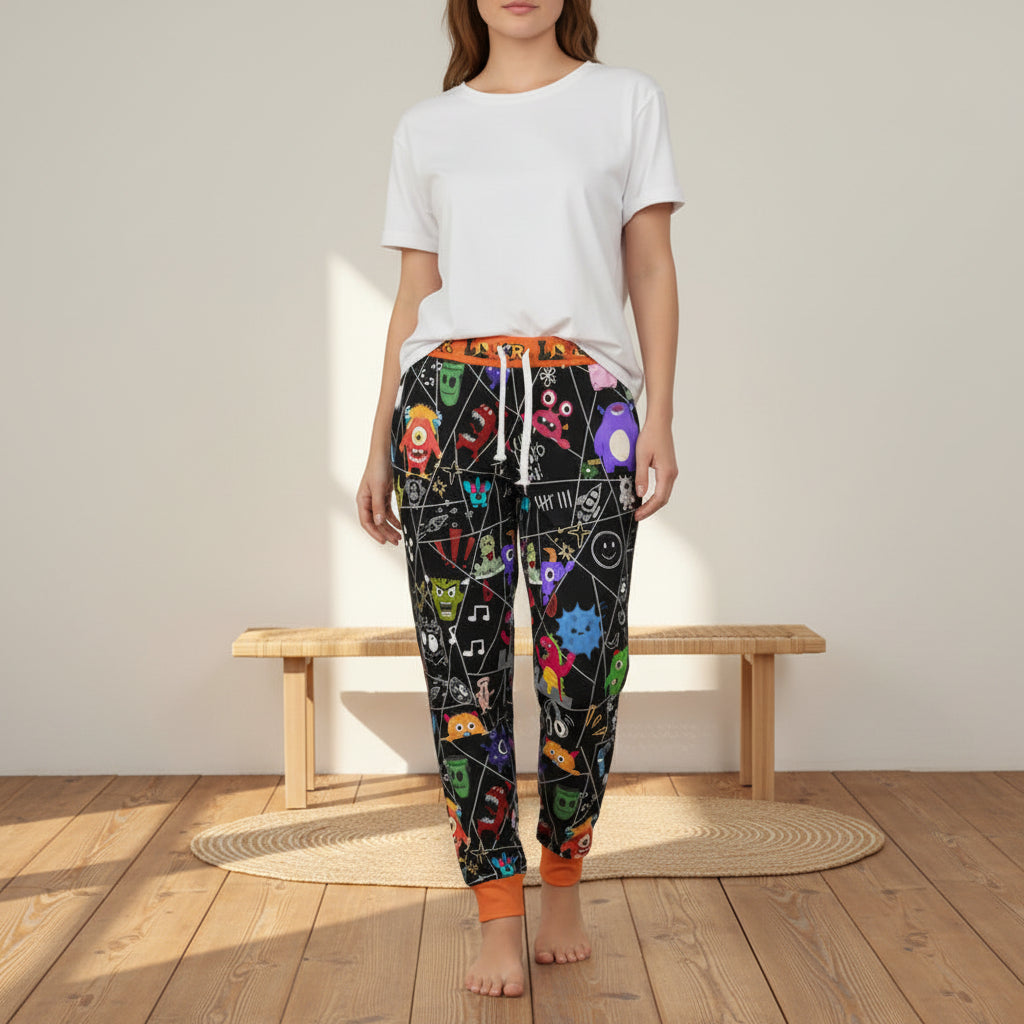 Graphic Monsters Joggers for Men & Women – Unisex Fit, Artistic Cartoon Print Printify