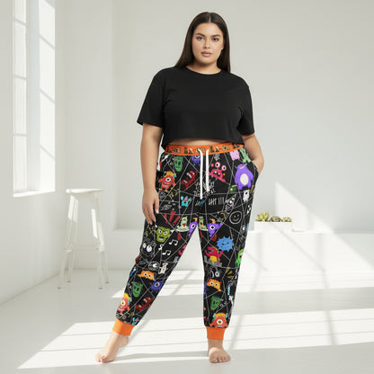 Graphic Monsters Joggers for Men & Women – Unisex Fit, Artistic Cartoon Print