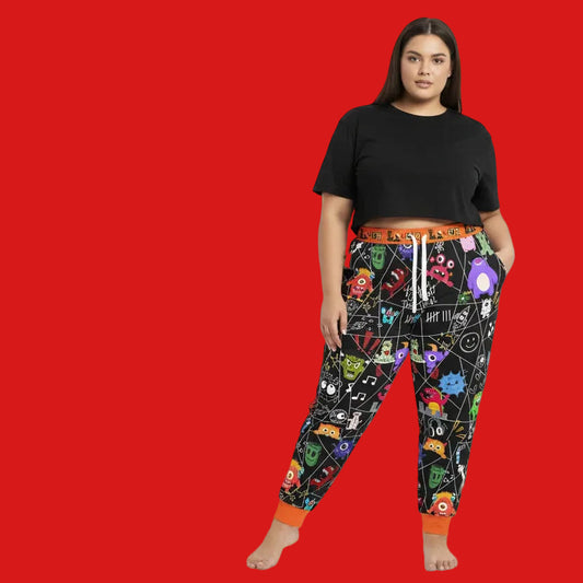 Graphic Monsters Joggers for Men & Women – Unisex Fit, Artistic Cartoon Print