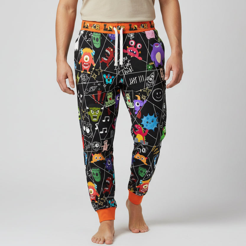 Graphic Monsters Joggers for Men & Women – Unisex Fit, Artistic Cartoon Print Printify