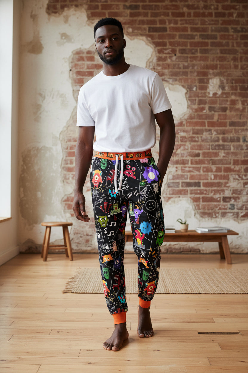 Graphic Monsters Joggers for Men & Women – Unisex Fit, Artistic Cartoon Print Printify