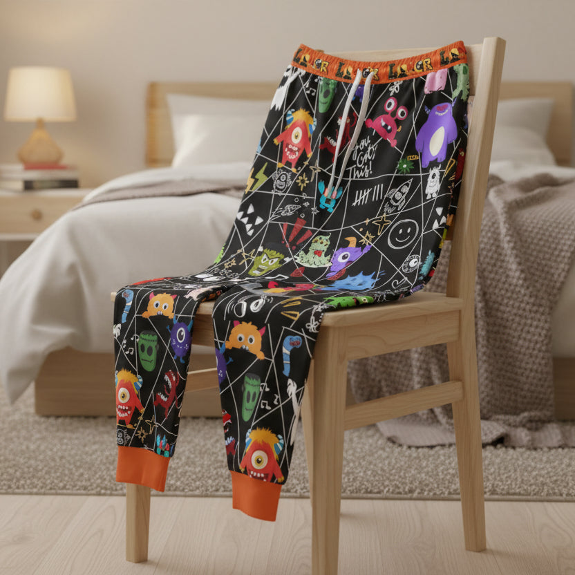 Graphic Monsters Joggers for Men & Women – Unisex Fit, Artistic Cartoon Print Printify