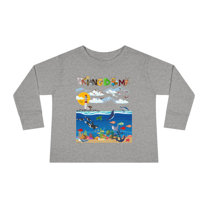 Orca Graphic Toddler Long Sleeve Tee for Kids, Whale Shirt, Children's Wildlife Top