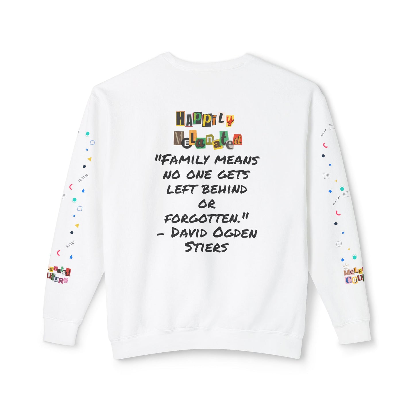Bold Ethnic Unisex Light Weight Crewneck, Hand-drawn Tribal Family Doodle Design