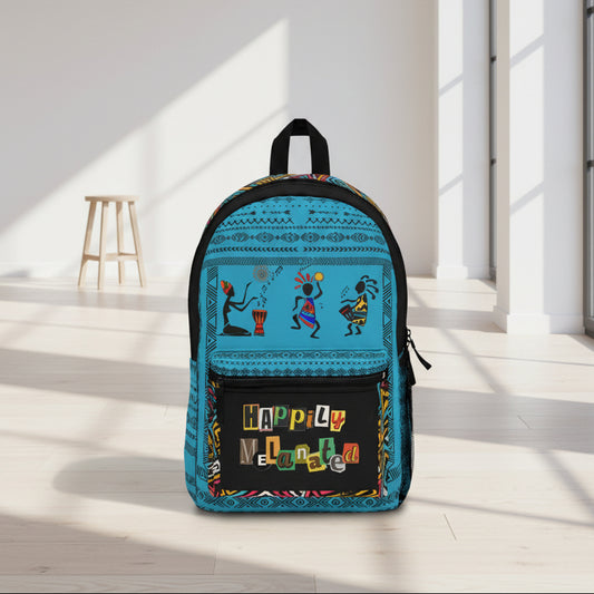 Boho Afro Music Backpack, Music Lover Bag, Cartoon Print Rucksack