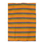Striped Tribal Pattern Duvet Cover — Boho Orange Microfiber Bedding Printify